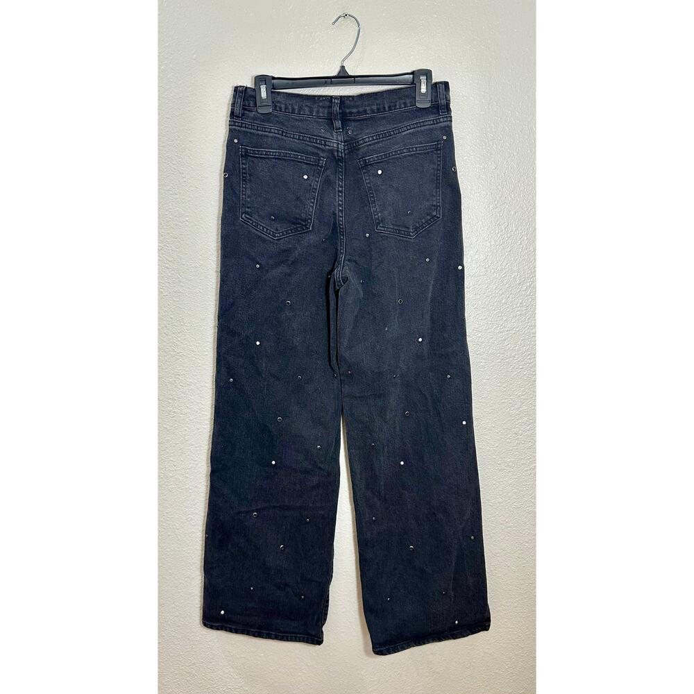 Habitual Black Studded Straight Leg Jeans Size 6/28